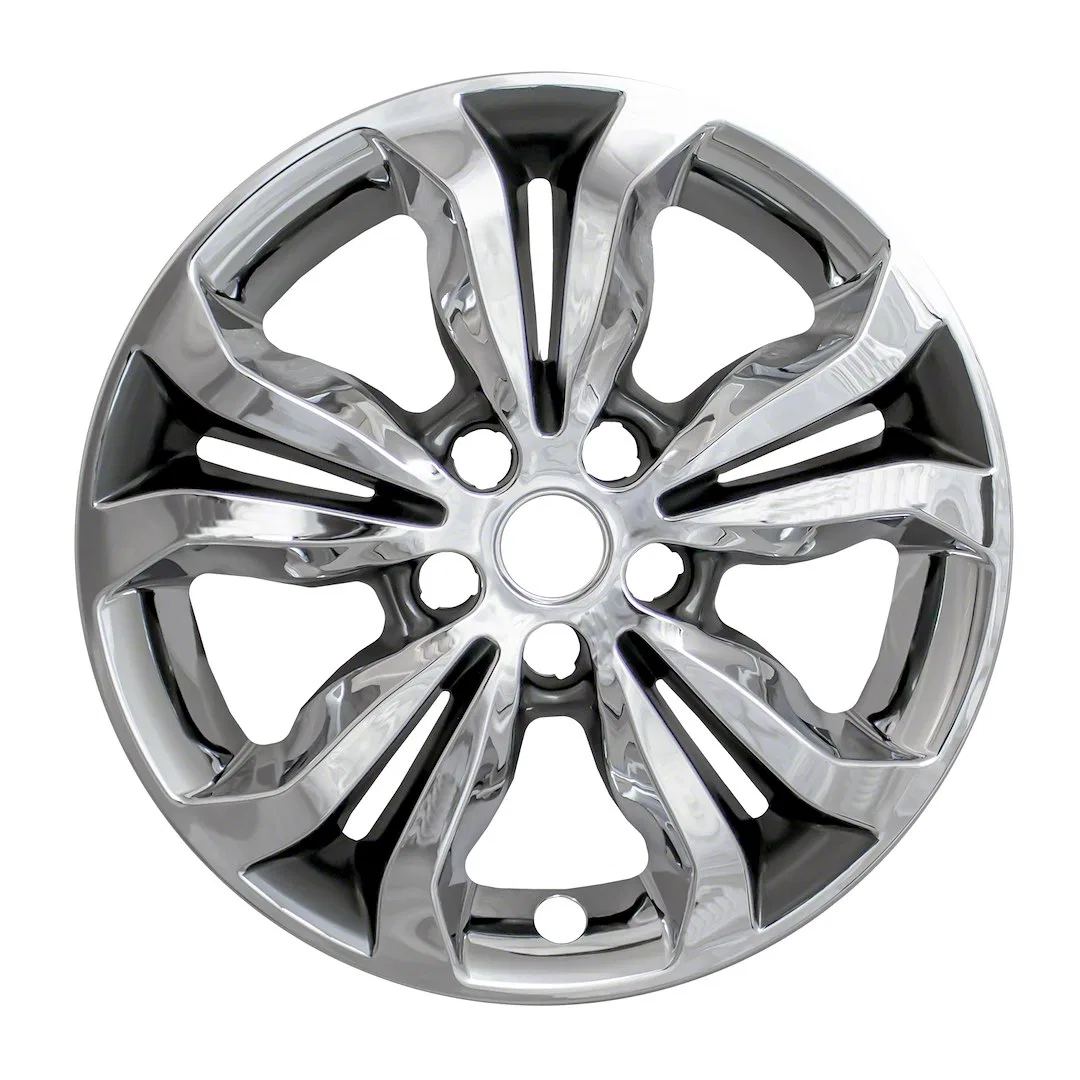 IWCIMP442CC – COAST2COAST Wheel Skin, 16 Inch 5 Split Spokes Snap-On Plated Chrome/ Charcoal ABS Plastic Set Of 4